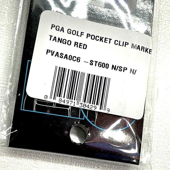 PGA Tour Golf Metallic Pocket Clip With Ball Marker Tango Red New - Picture 14 of 16